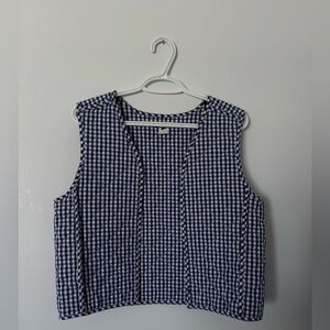 J Crew Gingham Quilted Vest Gilet